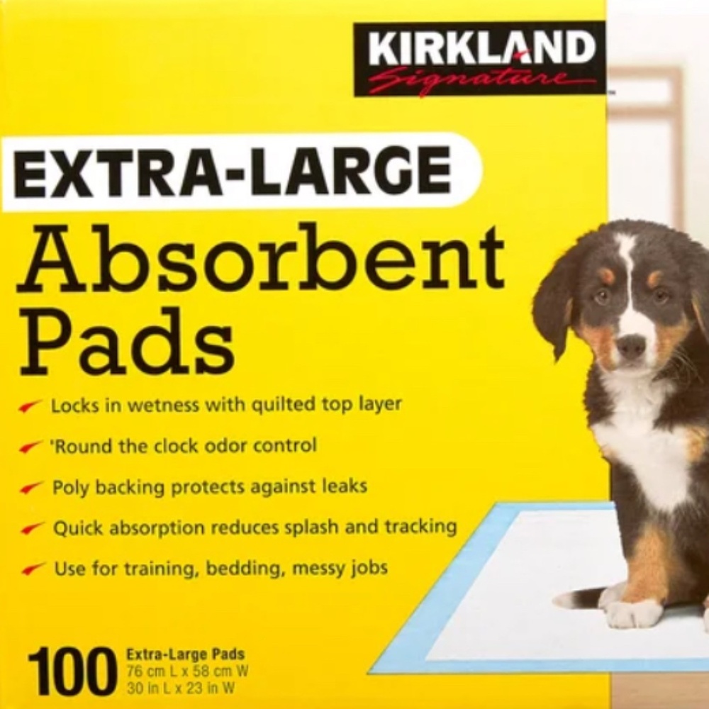 Kirkland Signature Extra-Large Absorbent Pads, 30 in L X 23 in W, 100-count